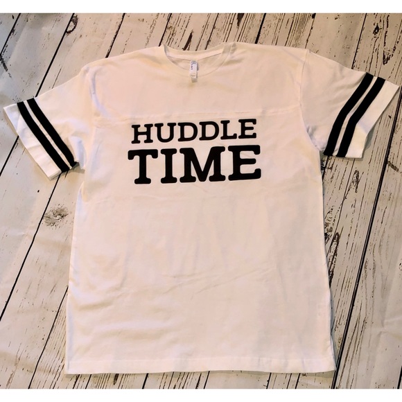 “Huddle Time" White Football Graphic Tee!! BNWOT!! - Picture 4 of 6